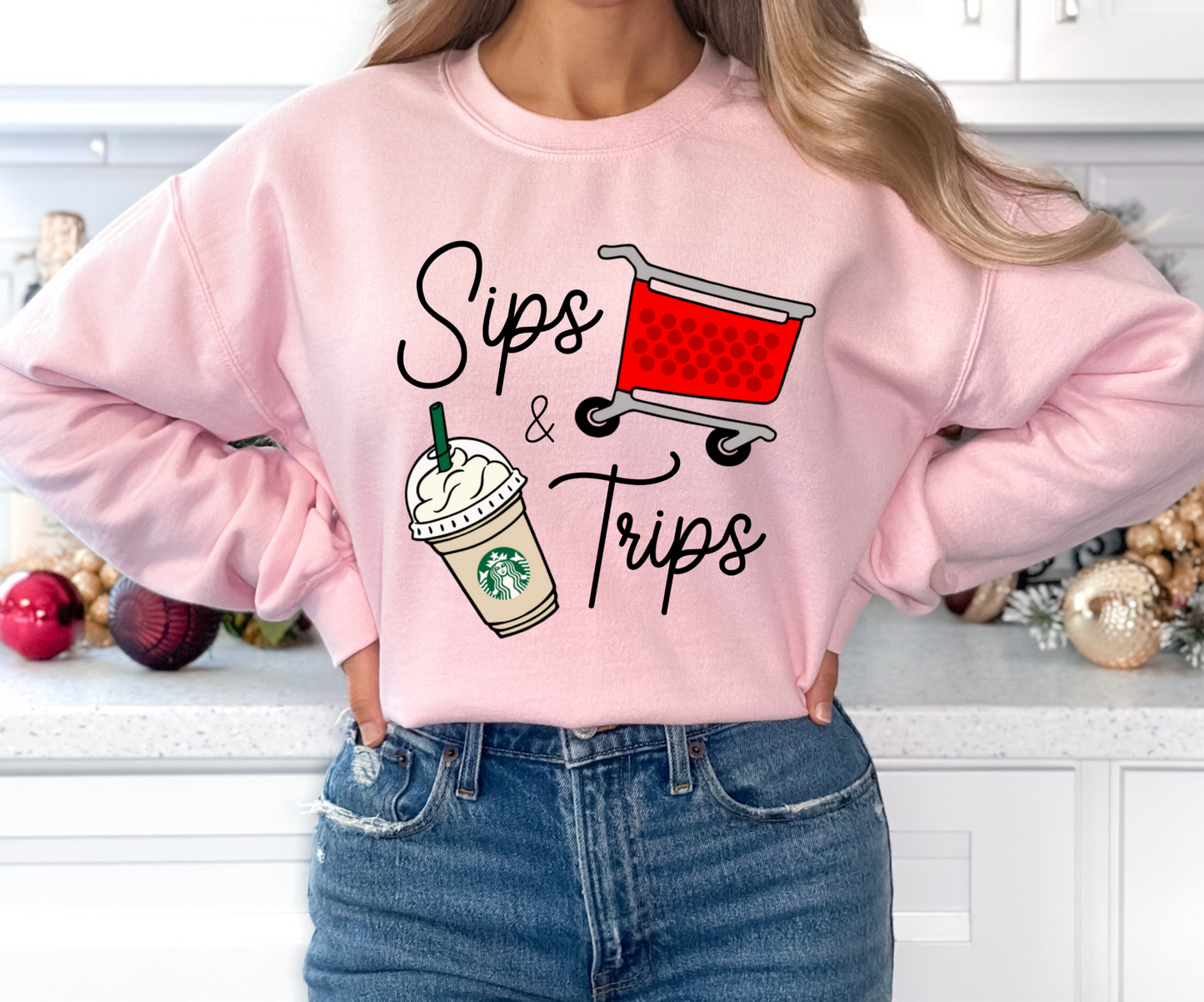 Crewneck Sweater - Sips & Trips